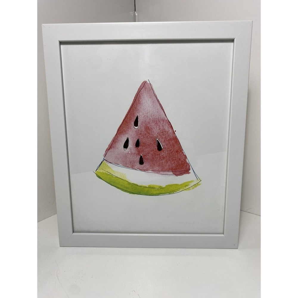 VTG Hobby Lobby Watermelon Framed Art 13x11 Heavy Duty Retired White Frame